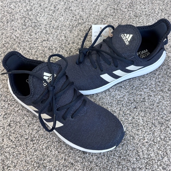 adidas Shoes - adidas Women's Navy and White Athletic Running Shoes